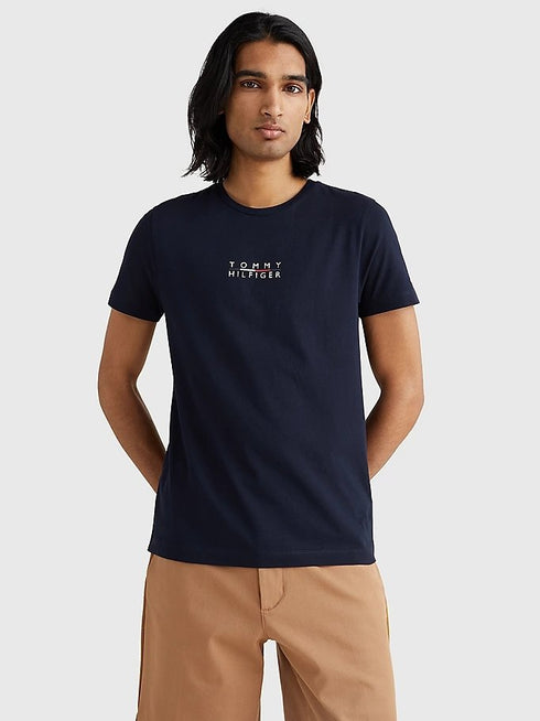 T-shirt Uomo a girocollo in cotone Blu TOMMY HILFIGER- Francavilla Moda
